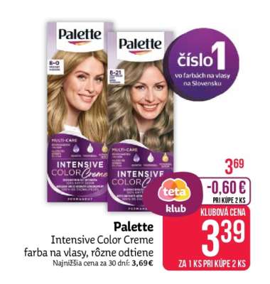 Palette Intensive Color Creme farba na vlasy rôzne odtiene