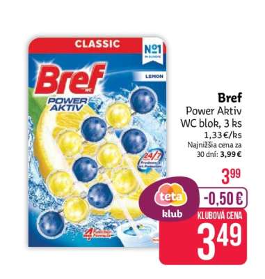 Bref Power Aktiv, WC blok, 3 ks