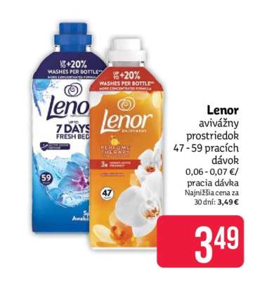 Lenor avivážny prostriedok 47 - 59 pracích dávok