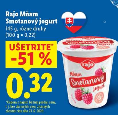 RAJO MŇAM Smotanový jogurt