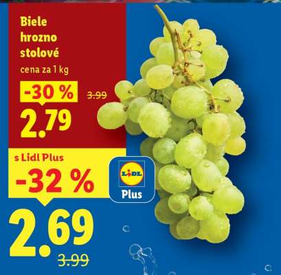 Biele hrozno stolové
