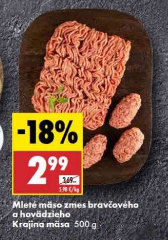 Mleté mäso zmes bravčového a hovädzieho