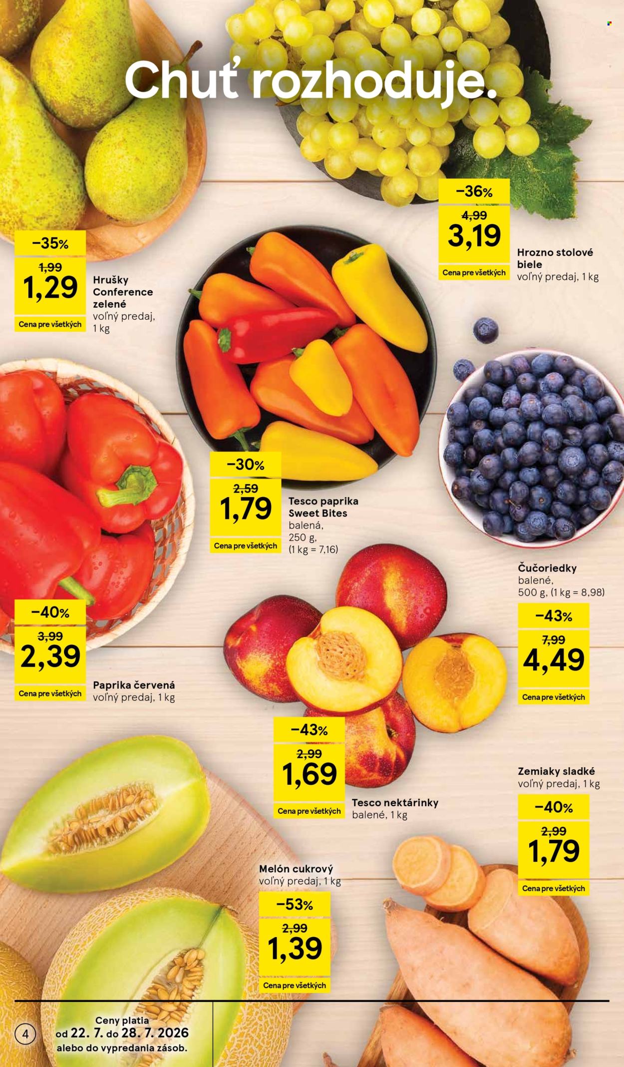 Leták TESCO supermarket - 22.7.2026 - 28.7.2026. Strana 4