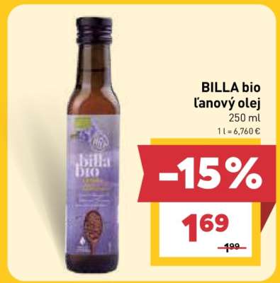 BILLA bio ľanový olej