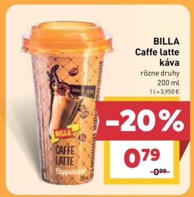 BILLA Caffe latte káva