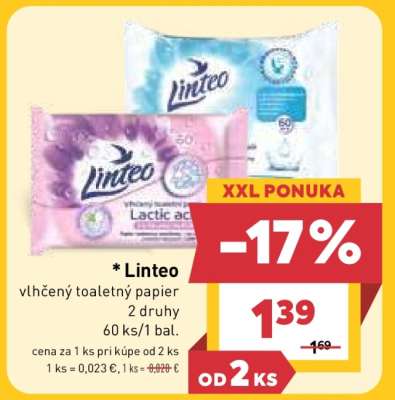 Linteo vlhčený toaletný papier