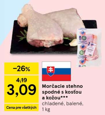 Morčacie stehno spodné s kosťou a kožou