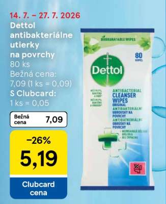 Dettol antibakteriálne utierky na povrchy
