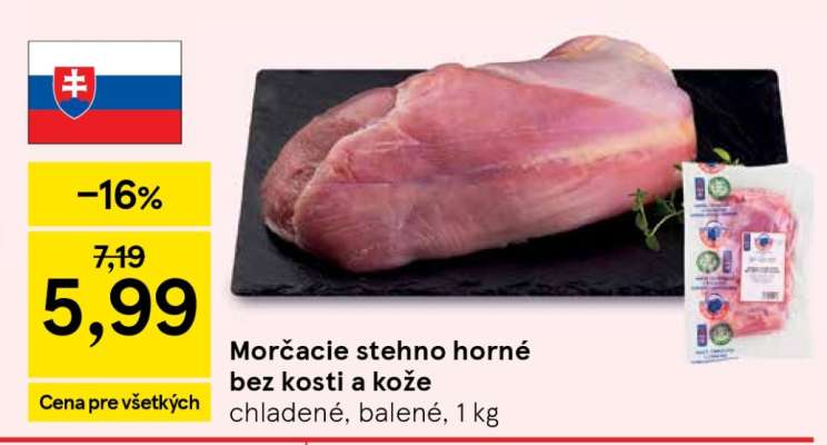 Morčacie stehno horné bez kosti a kože