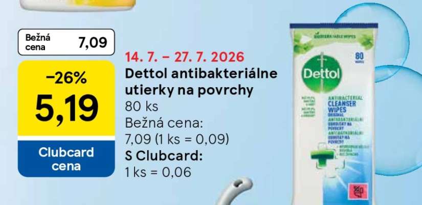 Dettol antibakteriálne utierky na povrchy
