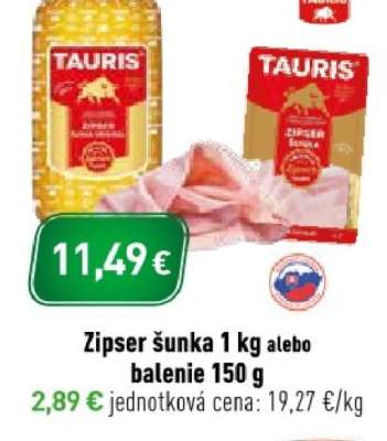 Zipser šunka 1 kg alebo balenie 150 g