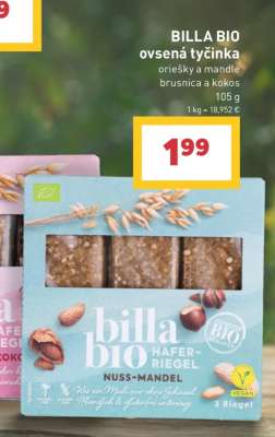 BILLA BIO ovsená tyčinka