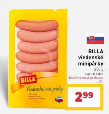 BILLA viedenské minipárky