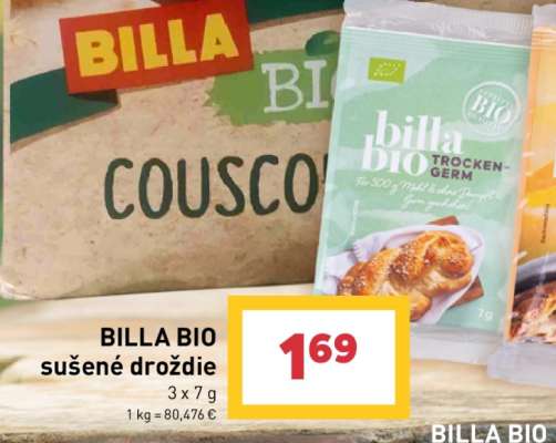 BILLA BIO sušené droždie