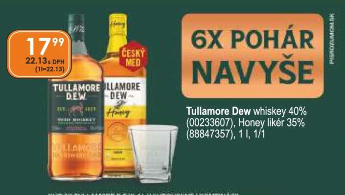 Tullamore Dew whiskey 40% (00233607), Honey likér 35% (88847357), 1 l, 1/1