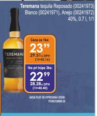 Teremana tequila Reposado (00241973) Blanco (00241971), Anejo (00241972) 40%, 0.7 l, 1/1