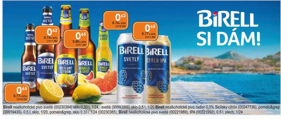 Birell nealkoholické pivo světlé