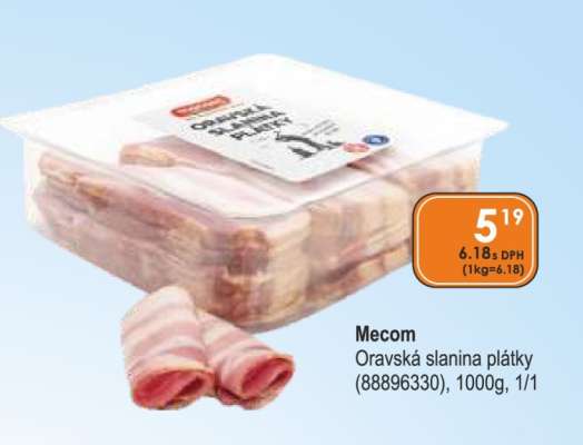 Mecom Oravská slanina plátky (88896330), 1000g, 1/1