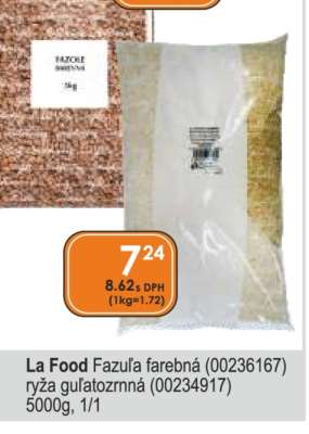 La Food Fazuľa farebná (00236167) ryža guľatozrnná (00234917) 5000g, 1/1