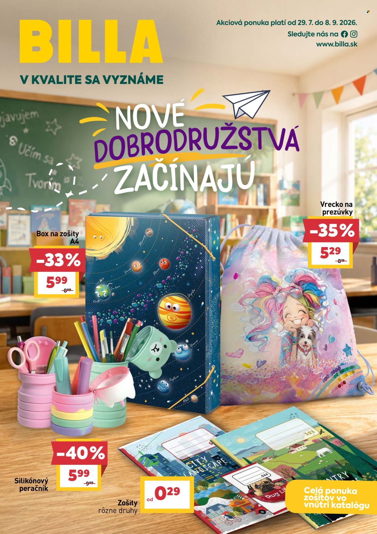 Leták Billa - 29.7.2026 - 8.9.2026. Strana 1