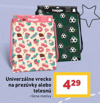 Univerzálne vrecko na prezuvky alebo telesnú