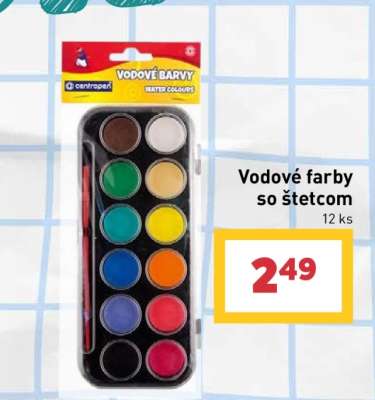 Vodové farby so štetcom