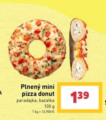 Plnený mini pizza donut