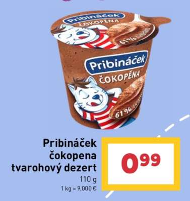 Pribináček čokopena tvarohový dezert