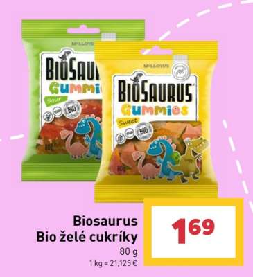Biosaurus Bio želé cukríky