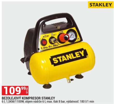 BEZOLEJOVÝ KOMPRESOR STANLEY