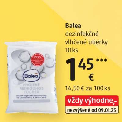 Balea dezinfekčné vlhčené utierky