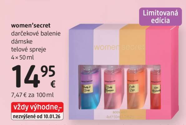 women’secret darčekové balenie dámske telové spreje 4 x 50 ml