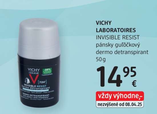 VICHY LABORATOIRES INVISIBLE RESIST pánsky guľôčkový dermo detranspirant 50 g