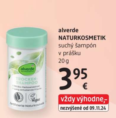 alverde NATURKOSMETIK suchý šampón v prášku