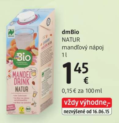 dmBio NATUR mandlový nápoj