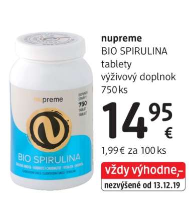 nupreme BIO SPIRULINA tablety