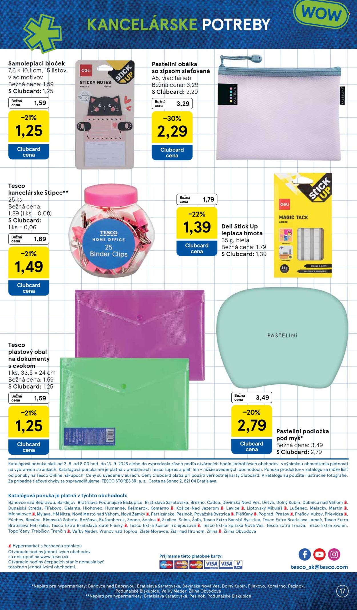 Leták TESCO hypermarket - 3.8.2026 - 13.9.2026. Strana 17