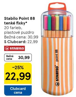 Stabilo Point 88 tenké fixky