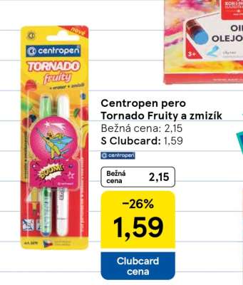 Centropen pero Tornado Fruity a zmizík