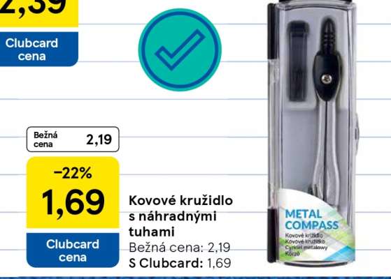 Kovové kružidlo s náhradnými tuhami**