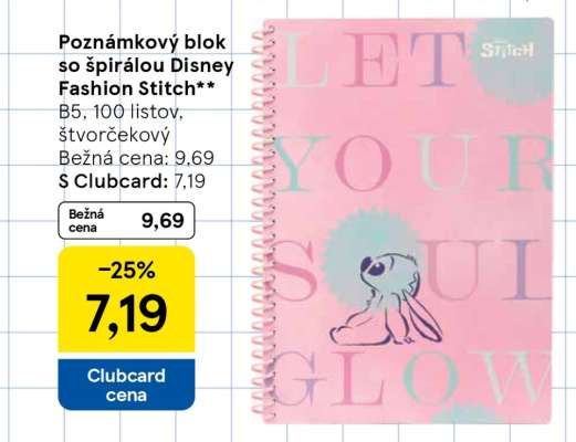 Poznámkový blok so špirálou Disney Fashion Stitch**