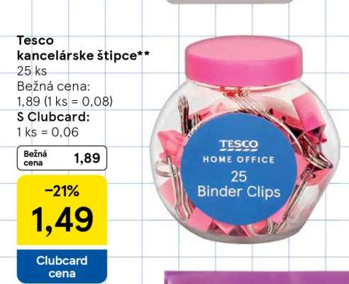 Tesco kancelárske štipce