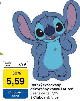 Detský tvarovaný dekoračný vankúš Stitch***