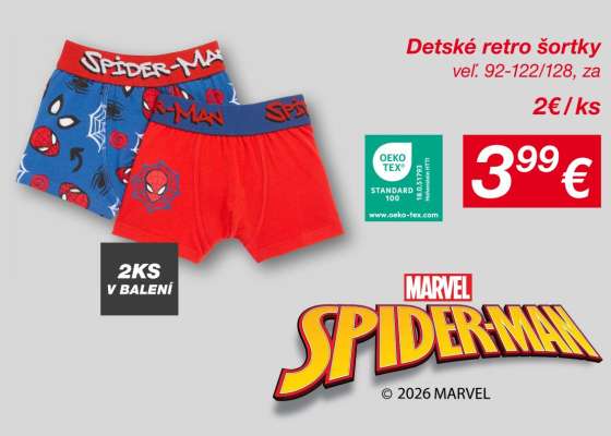 Dětské retro šortky Spider-Man