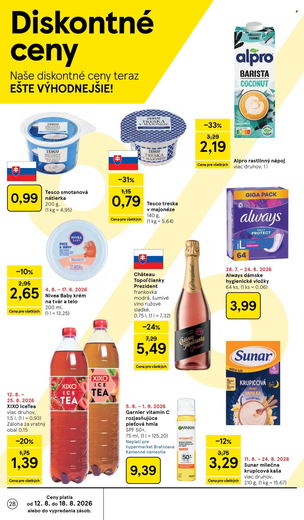 Leták TESCO - 12.8.2026 - 18.8.2026. Strana 28