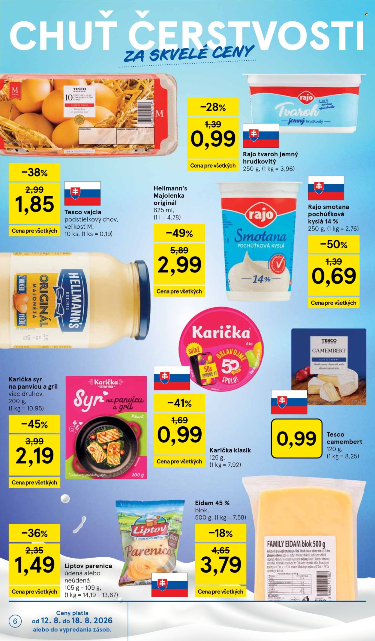 Leták TESCO supermarket - 12.8.2026 - 18.8.2026. Strana 6