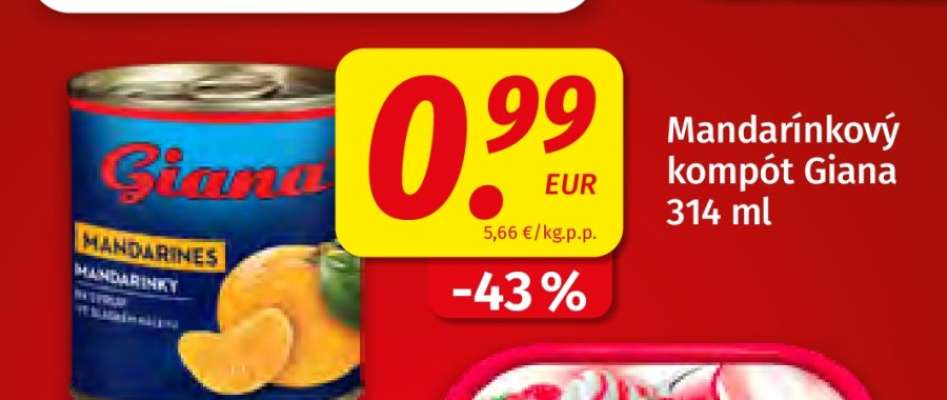 Mandarínkový kompót Giana 314 ml
