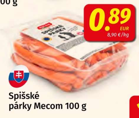 Spišské párky Mecom 100 g