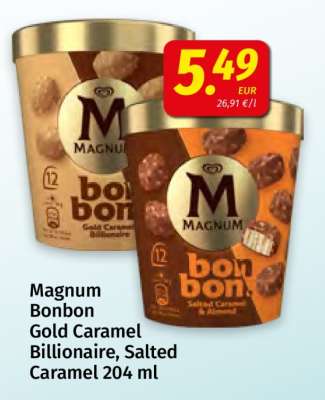 Magnum Bonbon Gold Caramel Billionaire, Salted Caramel 204 ml