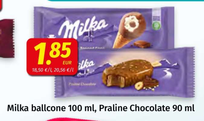 Milka ballcone 100 ml, Praline Chocolate 90 ml